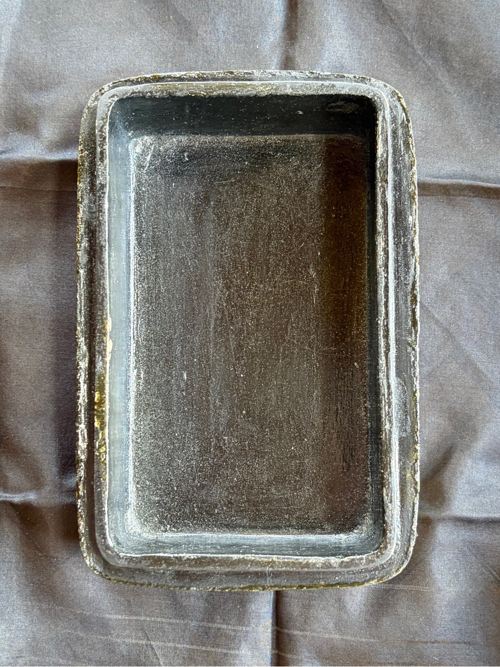 Vintage Green Gold Lacquer Floral Trinket Box Keepsake Jewelry Storage Decor - Picture 4 of 7